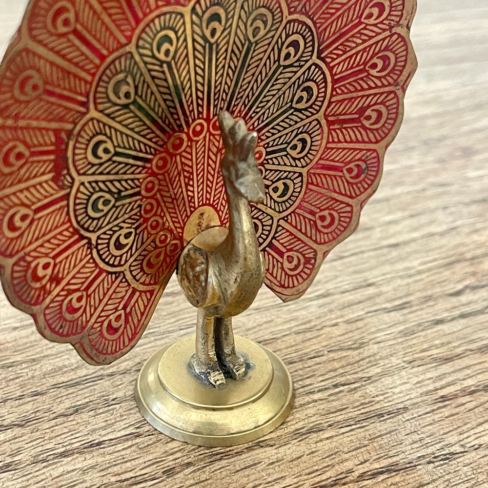 Vintage Brass Peacock